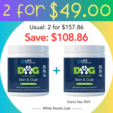 Life Extension DOG Skin & Coat, 90 soft chews x 2